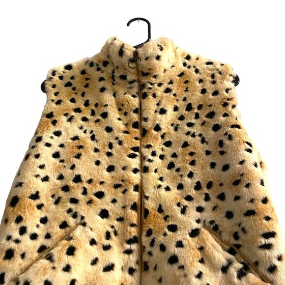 Marc Baxis Los Angeles Vintage Women's Leopard Print Faux Fur Vest S - Picture 3 of 5